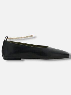 Maria Luca Women's Black Augusta Leather Ballet Flats Shoe Size 35.5